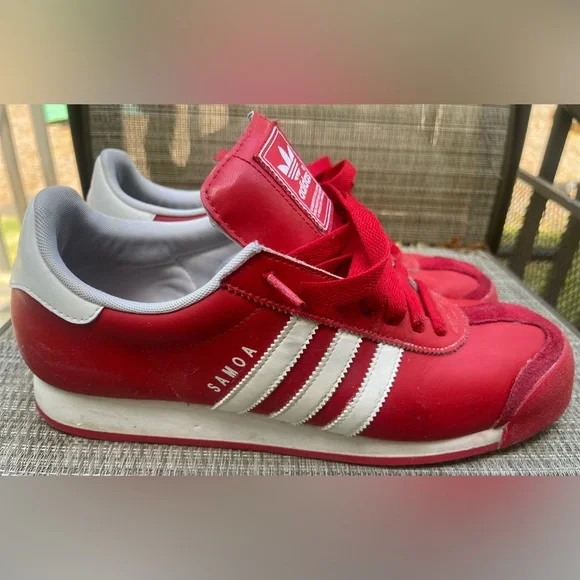 Adidas Samoa Red Scarlet White Sz 11 - Picture 3 of 8